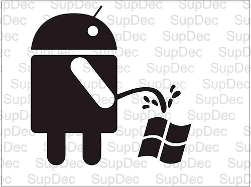 Android Robot Pee on Windows Funny Universal Vinyl Decal Sticker