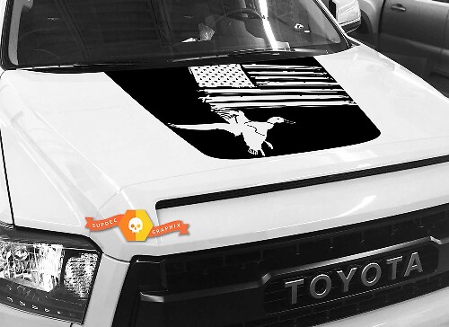 USA Flag Duck Hood Vinyl Decal for Toyota Tundra 2014-2018