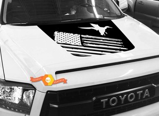 Hood USA Distressed Flag Ducks graphics decal for TOYOTA TUNDRA 2014 2015 2016 2017 2018 #15