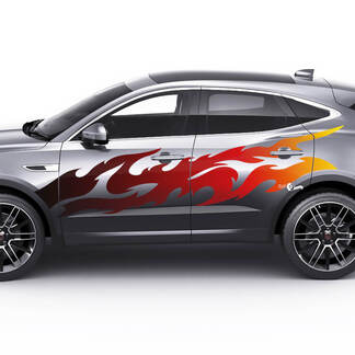 Jaguar E-Pace Side Flame Gradient Color Doors Graphics decal Logo sticker