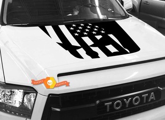 Hood USA Distressed Punisher Flag graphics decal for TOYOTA TUNDRA 2014 2015 2016 2017 2018 #35