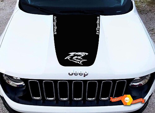 2.4 TigerShark Vinyl Hood Graphic Decal Sticker for Jeep Cherokee
