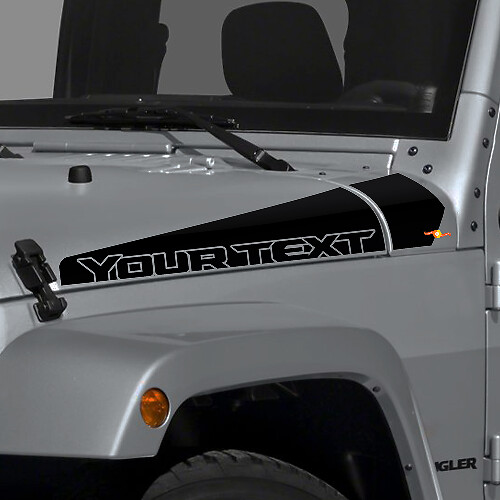 Custom Text Hood Vinyl Sticker Decal for Jeep Wrangler JL CJ TJ YK JK XJ