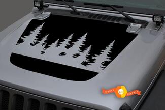  Hood Vinyl Forest Blackout Decal Sticker for 18-19 Jeep Wrangler JL
