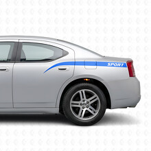 Sport Curved Stripes Bedside Vinyl Decal Sticker for Dodge Charger 2006-2010_2