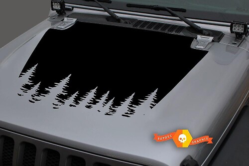 Forest Blackout Hood Vinyl Decal Sticker 2 for Jeep Wrangler JL
