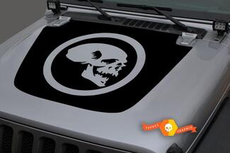 Jeep Hood Vinyl Skull Blackout Decal Sticker for 18-19 Jeep Wrangler JL#2