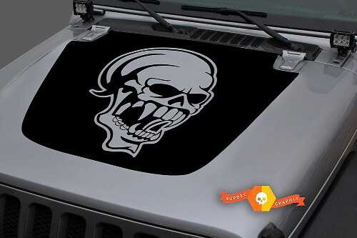 Skull Grin Blackout Hood Vinyl Decal Sticker for Jeep Wrangler JL