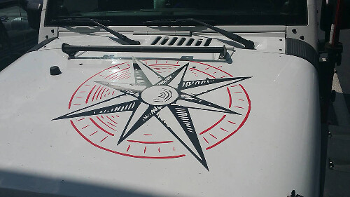 Compass Art Hood Vinyl Decal Sticker for Jeep Wrangler JK 2006-2018