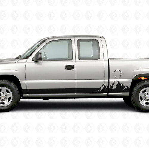 Mountain Range Door & Rocker Panel Vinyl Stripes for Chevrolet Silverado 1500 GMT800 1999-2007