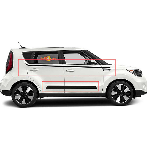 Side pin stripe and Doors side Sticker Decal graphics for Kia Soul