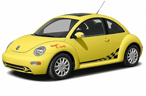 Checkered Flag Side Stripes Vinyl Decal For Volkswagen Beetle 1998-2011
