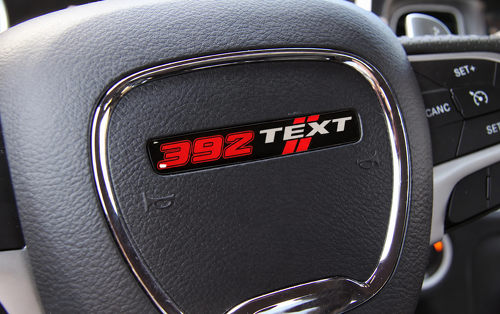 392 Hemi Style Custom TEXT Domed Emblem Steering Wheel Vinyl Decal Sticker for Dodge Challenger