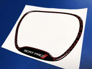 Steering WHEEL TRIM RING Scat Pack Red emblem domed decal Challenger Charger Scatpack