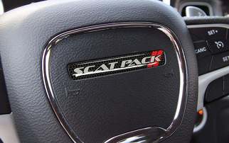 Steering Wheel Scat Pack Red stripes emblem domed decal Challenger Charger Scatpack