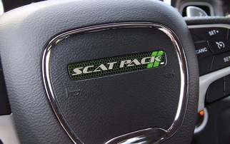 Steering Wheel Scat Pack Lime emblem domed decal Challenger Charger Scatpack