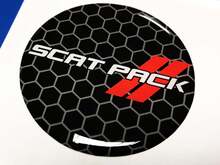 Scat Pack Red Fuel Door Insert emblem domed Sticker Decal for Challenger Scatpack 2