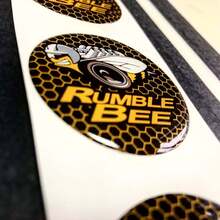 Start engine button Rumble Bee emblem domed decals 2
