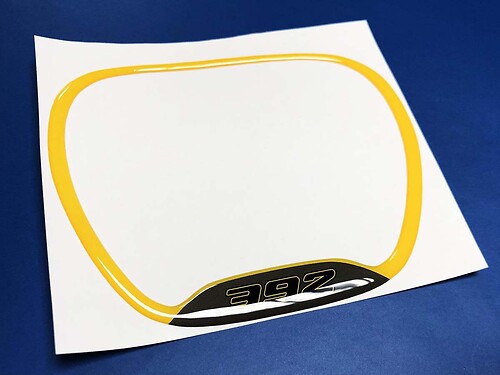 392 Yellow Domed Trim Ring Steering Wheel Vinyl Decal Sticker for Dodge Challenger