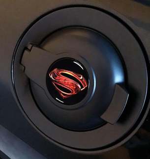 Superman Fuel Door Insert emblem domed decal for Challenger Dodge