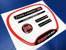 Set of CHALLENGER T/A 392  Steering WHEEL TRIM RING emblem domed decal 3