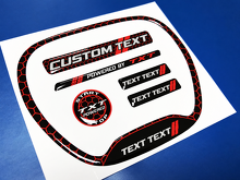 SRT Scat Pack Style CUSTOM TEXT TXT TEXT TEXT Red Honeycomb Domed Interior Set Steering Wheel Engine Start Button Key Fob Vinyl Decal Sticker for Dodge Challenger 2015-2023_2