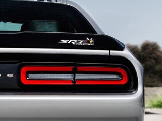 Scat Pack Challenger or Charger SRT Powered badge emblem domed decal Dodge White color Grey Background Scatpack