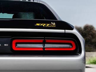 Scat Pack Challenger or Charger SRT Powered badge emblem domed decal Dodge Yellow color Black Background with Red shadows