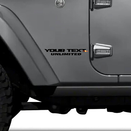 Custom Text Unlimited Side Vinyl Decal Set for Jeep Wrangler_1