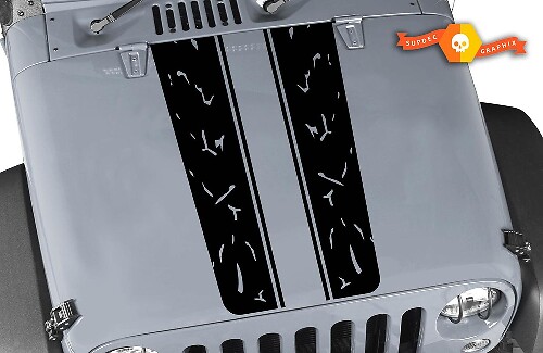 Dual Stripes Hood Vinyl Decal Sticker for Jeep Wrangler