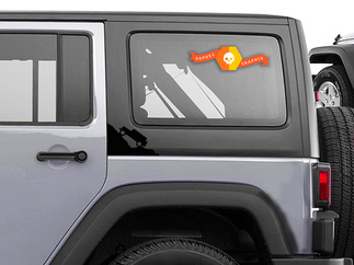 2 Jeep Climbing Mountain Decals For 2007-2018 Jeep Wrangler JK JL New