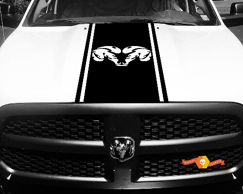 Vinyl Decal Hood Ram Head Racing Stripe Stickers for Dodge Ram 1500 #5