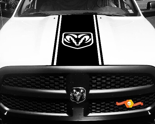 Vinyl Decal Hood Ram Head Racing Stripe Stickers #47 for Dodge Ram 1500