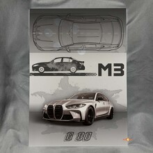 Custom M3 G80 Glossy Acrylic Garage Wall Art Panel for BMW fans 2