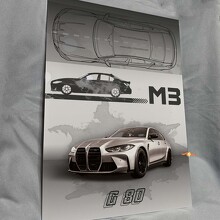 Custom M3 G80 Glossy Acrylic Garage Wall Art Panel for BMW fans 3