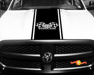  Dodge Ram Decal Vinyl Checkered Flag Hemi Power Ram Hood Racing Stripe Sticker #62