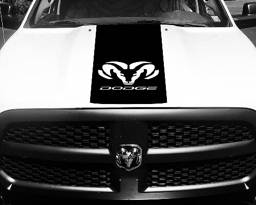 Vinyl Decal Hood Ram Head Racing Stripe Stickers #66 for Dodge Ram 1500