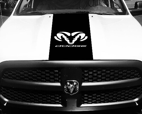 Vinyl Decal Hood Ram Head Racing Stripe Stickers #68 for Dodge Ram 1500