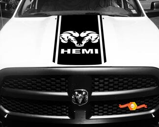 1500 2500 3500 Ram Truck Hemi Vinyl Racing Stripe Hood Decal Sticker #87