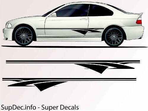Geometric Style Stripes Side Vinyl Decal Sticker