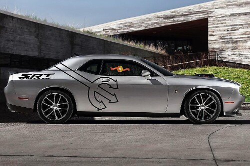 2 Side Demon Pitchfork 840 HP Side Vinyl Decals Graphics Sticker-4 for Dodge Challenger