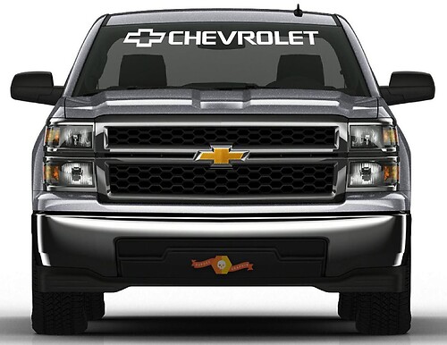 Brand Lettering & Logo Windshield Vinyl Decal Sticker for Chevrolet Silverado
