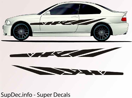 Tire Tracks Style Stripes Side Vinyl Decal Sticker