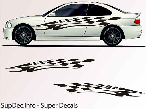 Tribal Style Finish Line Side Vinyl Decal Sticker
