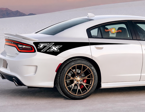 T/X Outline Quarter Wedge Pair Rear Fender Vinyl Decal Sticker for Dodge Charger 2011-2020
