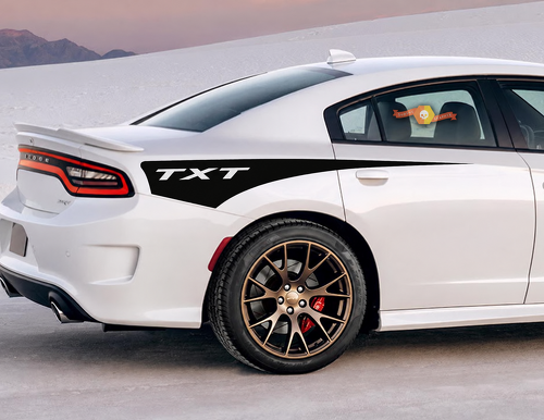 TXT Solid Quarter Wedge Pair Rear Fender Vinyl Decal Sticker for Dodge Charger 2011-2020