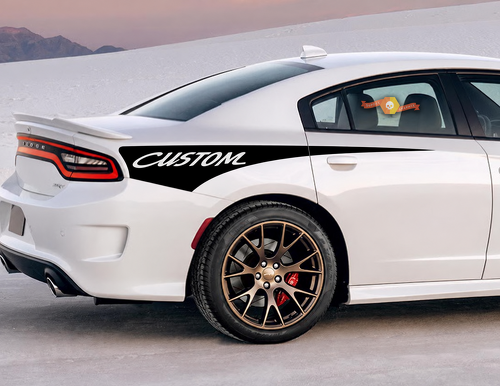 CUSTOM Cursive Quarter Wedge Pair Rear Fender Vinyl Decal Sticker for Dodge Charger 2011-2019