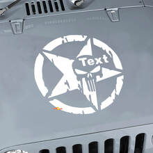 Punisher Military Star Hood Sticker Vinyl Decal for Jeep Wrangler 2
