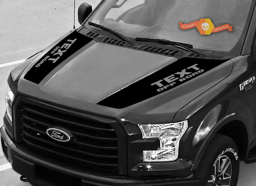 TEXT OFF ROAD Twin Hood Rail Pair Hood Vinyl Decal Sticker for Ford F-150 Raptor