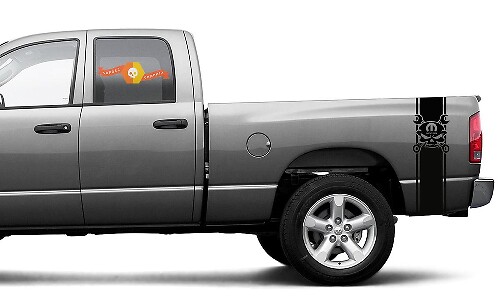 Vinyl Skull Decal Racing Sticker Stripe 5.7L for Dodge Ram 1500 2500 3500